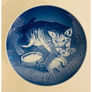 VTG 1971 Cat Bing & Grondahl B&G Copenhagen Denmark Mother's Day Mors Dag Plate